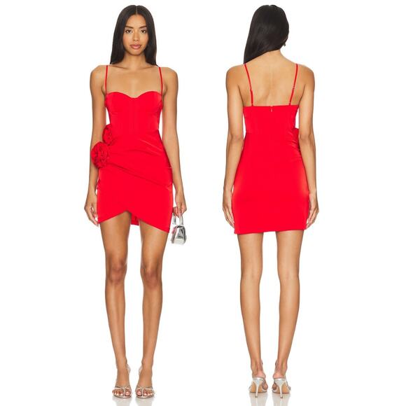 NBD Kevin Mini Dress Rosette Ruched Sexy Chic Party Cocktail Statement Hoco S - Picture 1 of 10
